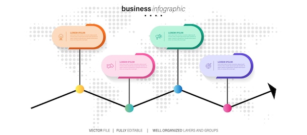 Set of infographics elements in modern flat business style