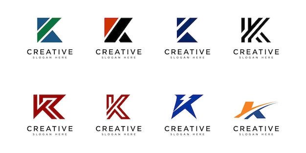 Set of initial letter K logo vector design