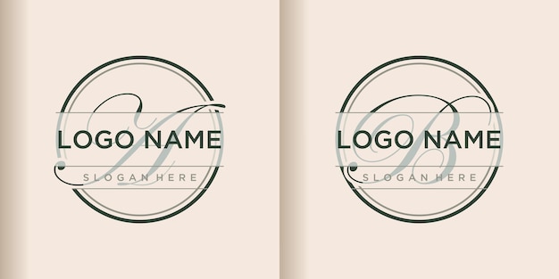 Set initial logo design template A B