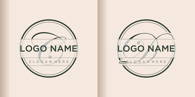 Set initial logo design template C D