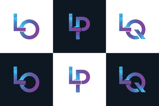 Set of initial logo letter L O  L Q reference for your logo