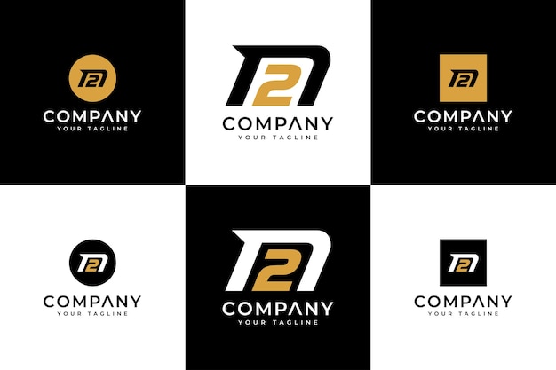 Set of initial n2 logo creative design for all uses