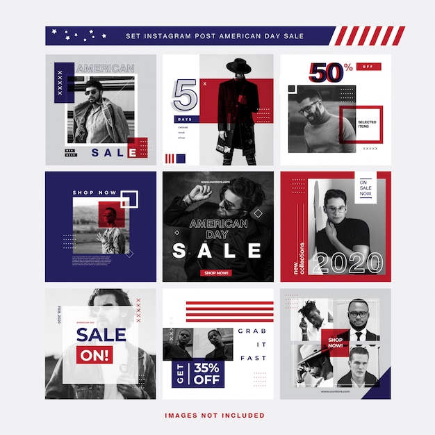 set Instagram post American day sale