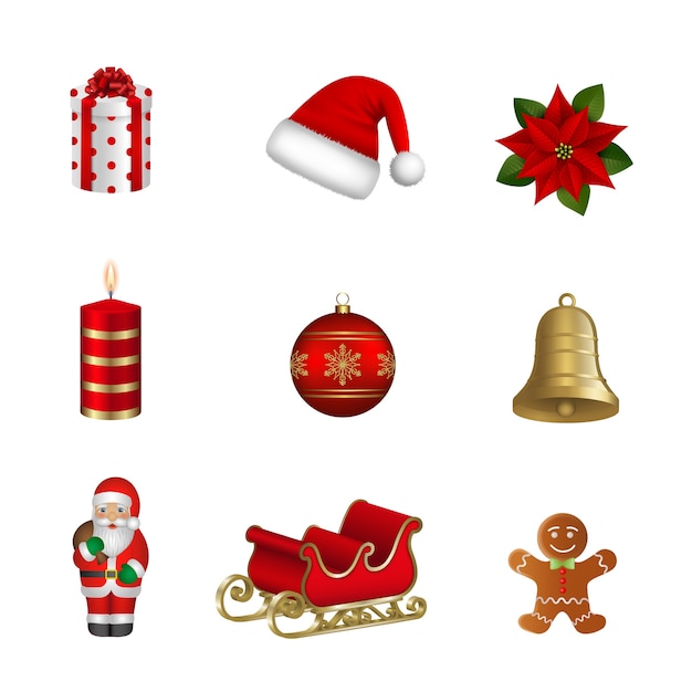 Set of isolated christmas elements