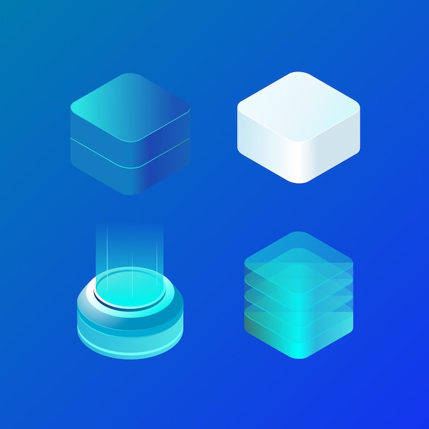 Set of Isometric Platform Premium Vector