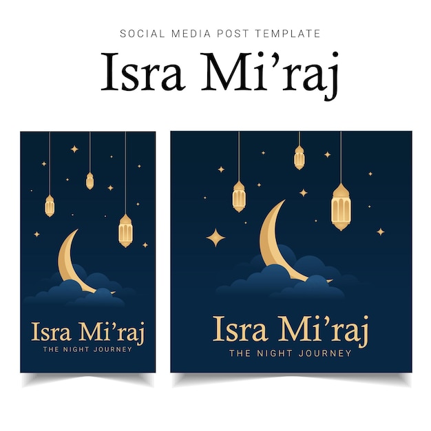 SET OF ISRA MIRAJ ISLAMIC TEMPLATE