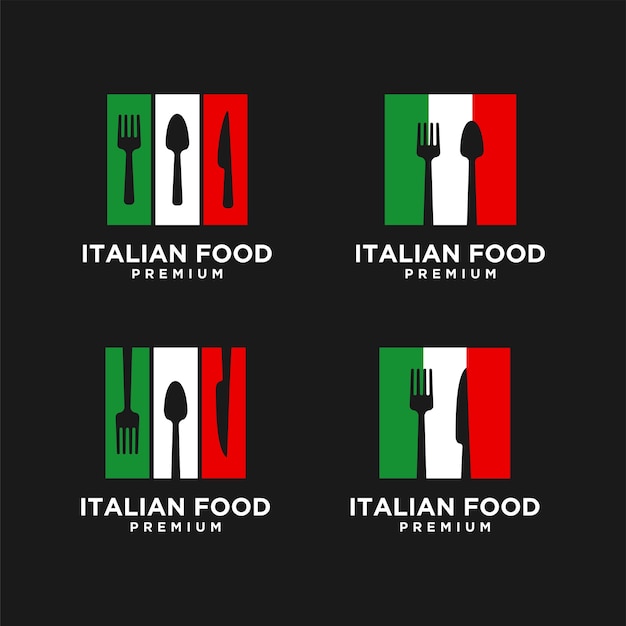 Set of Italian food vector logo design illustration