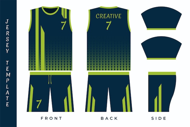 Set of jersey template yellowr shape with gradient