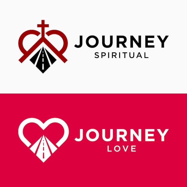 Set Journey Spiritual Place Human Life And Journey Lovely Relationship With God Logo Design Vector