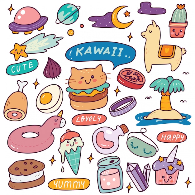 Set of Kawaii Icons