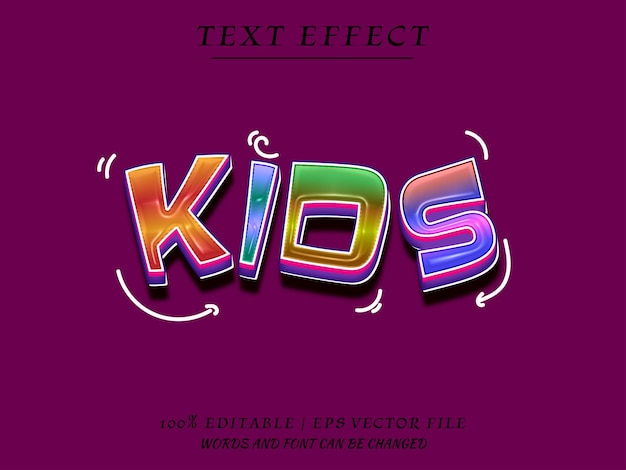 Set Kids 3d Editbale Text Efect