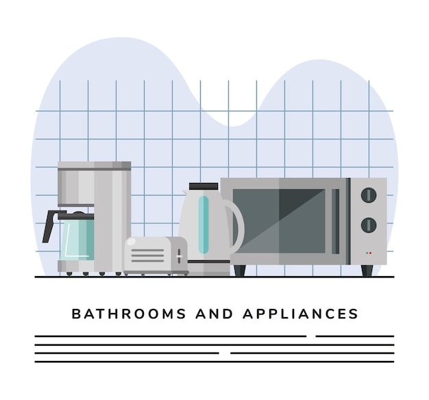 Vector set of kitchen appliances icons