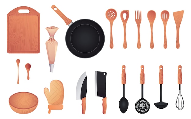 Vector set of kitchen tools, vector elements