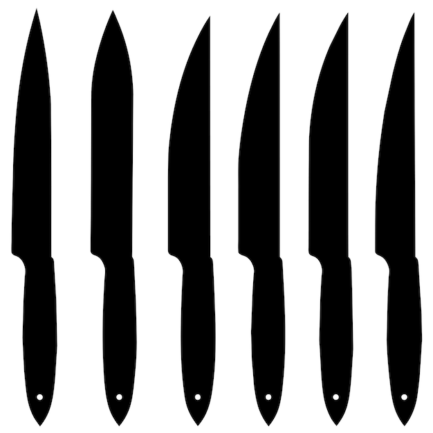 Vector set of knife silhouette world most popular knife black color illustration 6