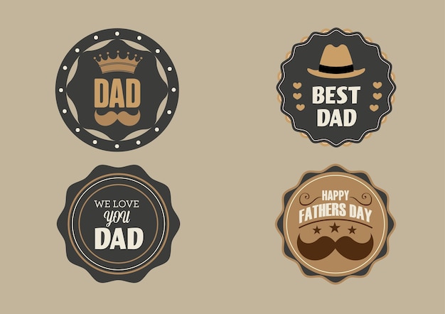 A set of labels for dads with the words best dad