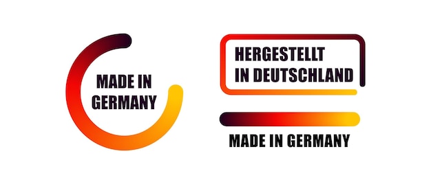 Set of labels made in germany