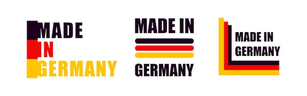 Set of labels made in germany