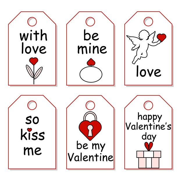 Vector set labels for valentine's day.vector illustration.