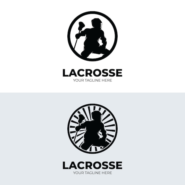 Set of lacrosse sport logo design