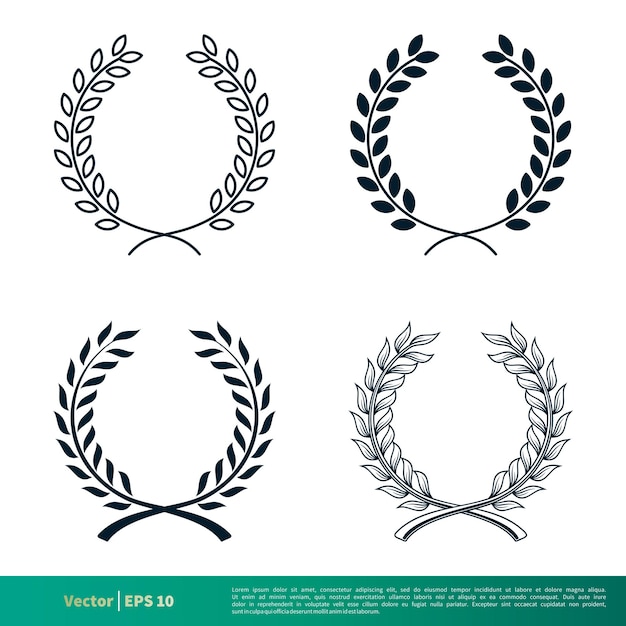 Set Laurel Wreath Decorative Frame Vector Template Illustration Design EPS 10