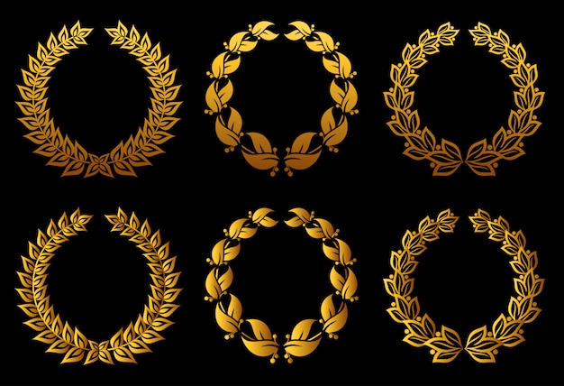 Set of laurel wreaths for badge or label design