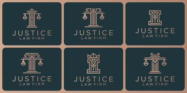 Set of legal symbols, justice, law firm, law firm, attorney services