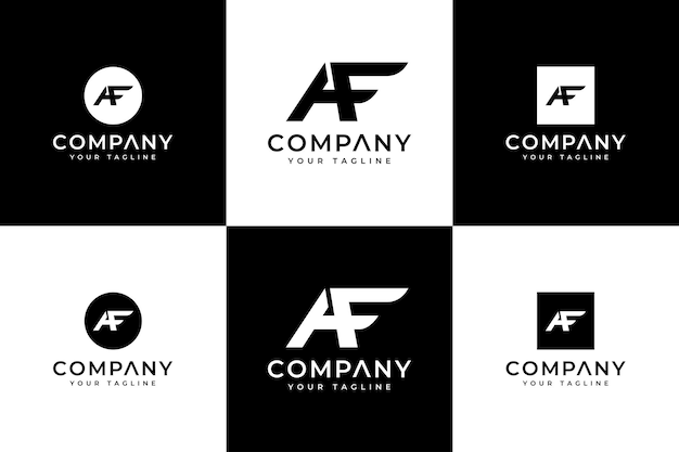 Set of letter af logo creative design for all uses