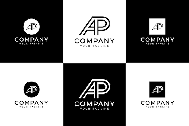 Set of letter ap logo creative design for all uses