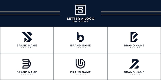 set of Letter B Logo Alphabet Design Icon Vector Symbol