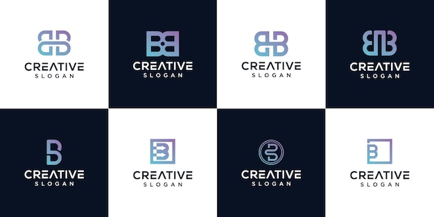 Set of letter b logo design