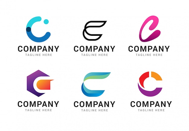 Set of letter C logo icons template elements