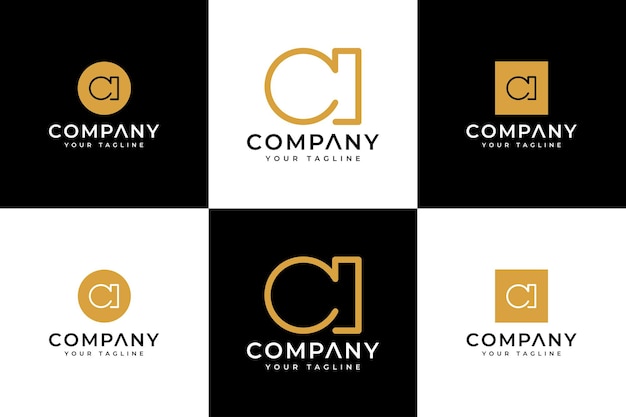 Set of letter ci logo creative design for all uses