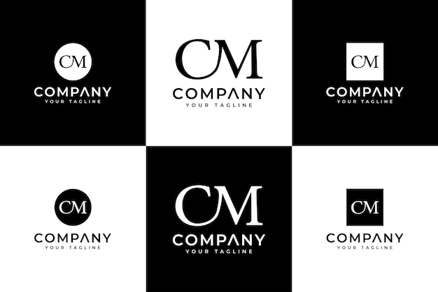 Set of letter cm logo creative design for all uses