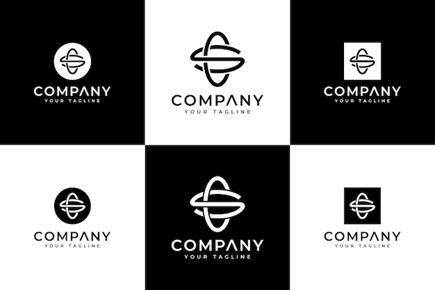 Set of letter cs logo creative design for all uses