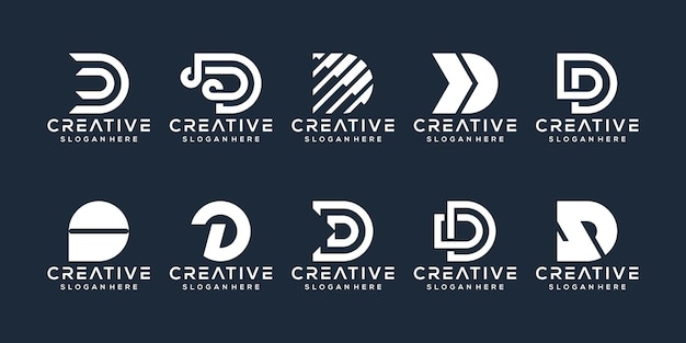 Set of letter d logo collection