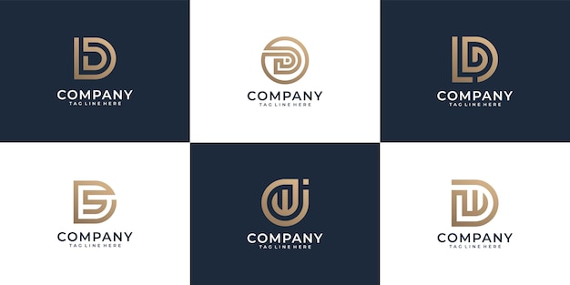 Set of letter d logo design inspiration