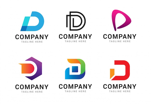 Set of letter D logo icons template elements