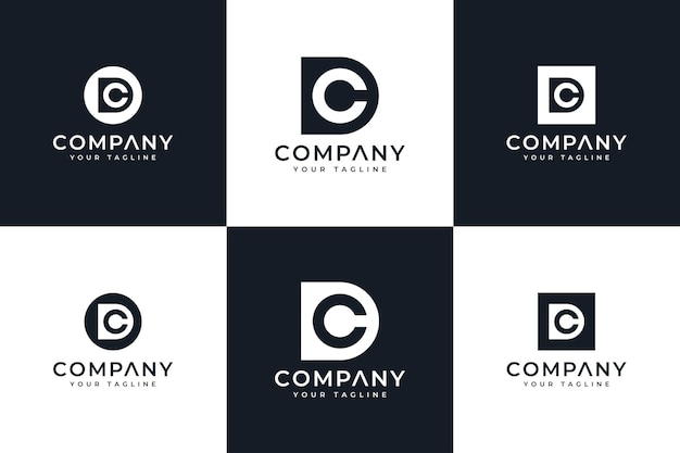 Set of letter dc logo creative design for all uses