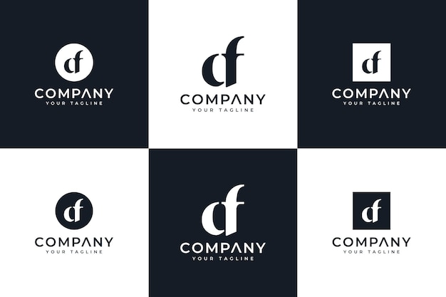 Set of letter df logo creative design for all uses