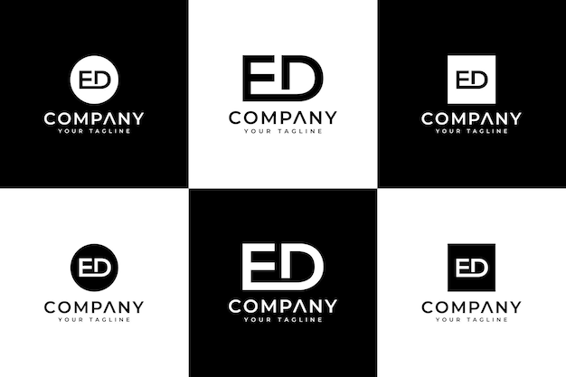 Vector set of letter ed logo creative design for all uses