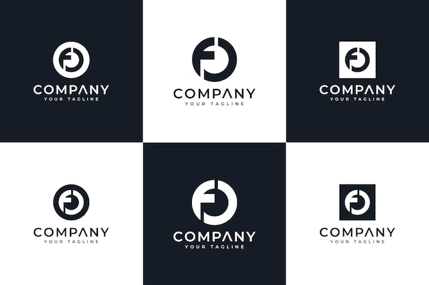 Set of letter fo logo creative design for all uses