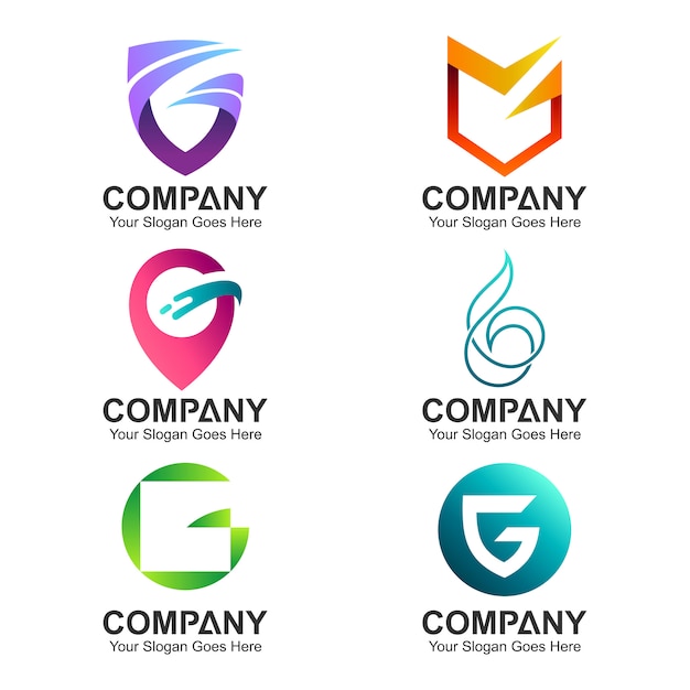 set of letter G business logo template