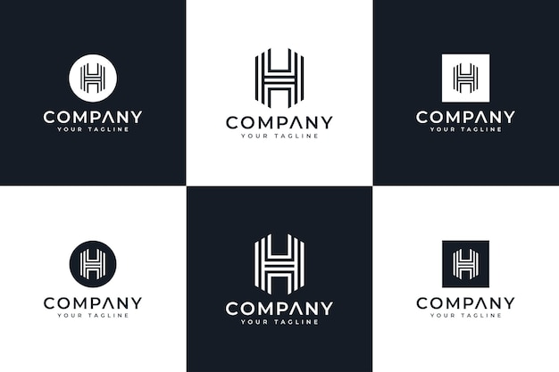 Set of letter h logo creative design for all uses