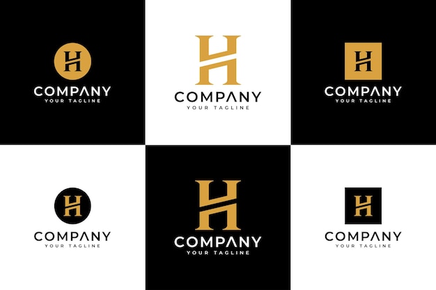 Set of letter h logo creative design for all uses