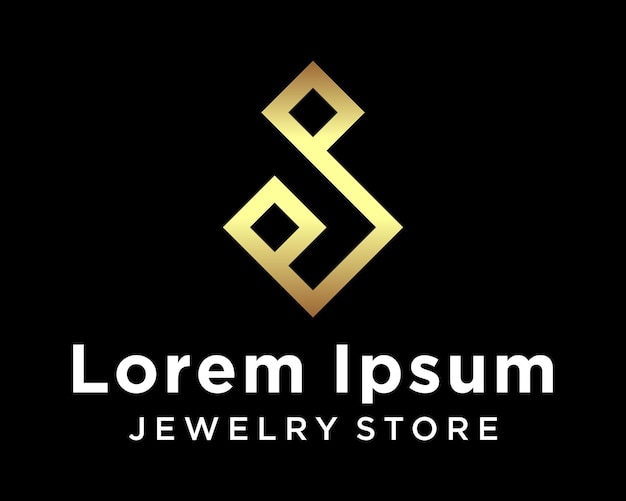 Set Letter J Monogram Jewelry Gold Metal Luxury Shiny Label Symbol Jewelry Store Brand Design Vector