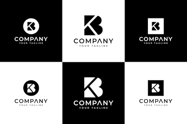 Set of letter kb logo creative design for all uses