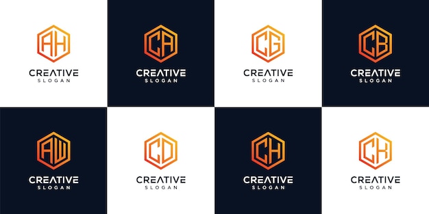 Set of letter logo geometric