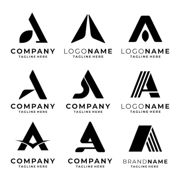 Vector set of a letter logo template vector