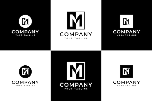 Set of letter m logo creative design for all uses