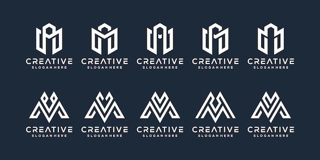 Set of letter m logo design